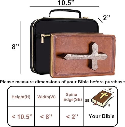 Miniatura 5 de HAWGON Funda para la Biblia para mujer, estuche de la Biblia para hombres, organizador multifuncional de papelería, organizador de estuches grandes,