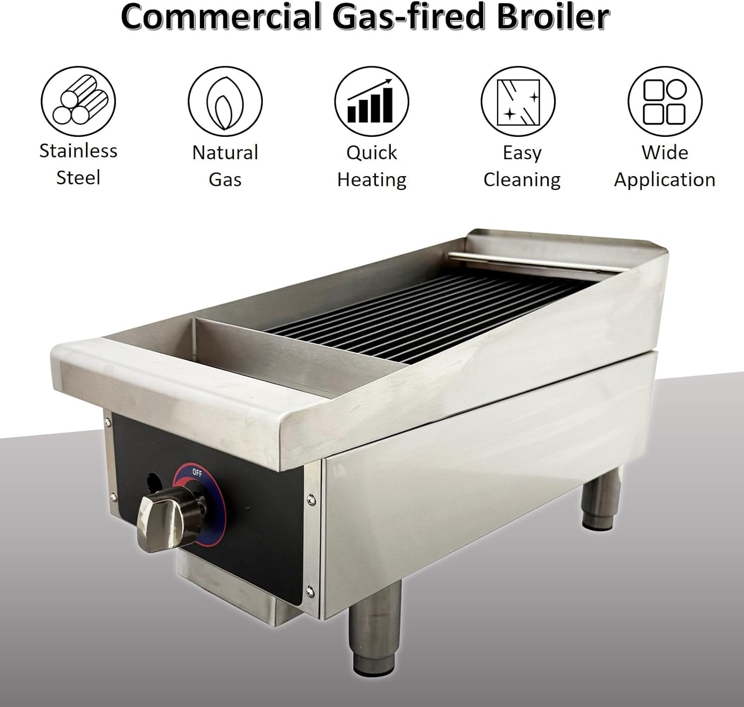Commercial Smokeless Natural Gas BBQ Grill – 17×11.8 Inch Desktop Broiler & Grilled Steak Machine for Outdoor & Catering Use