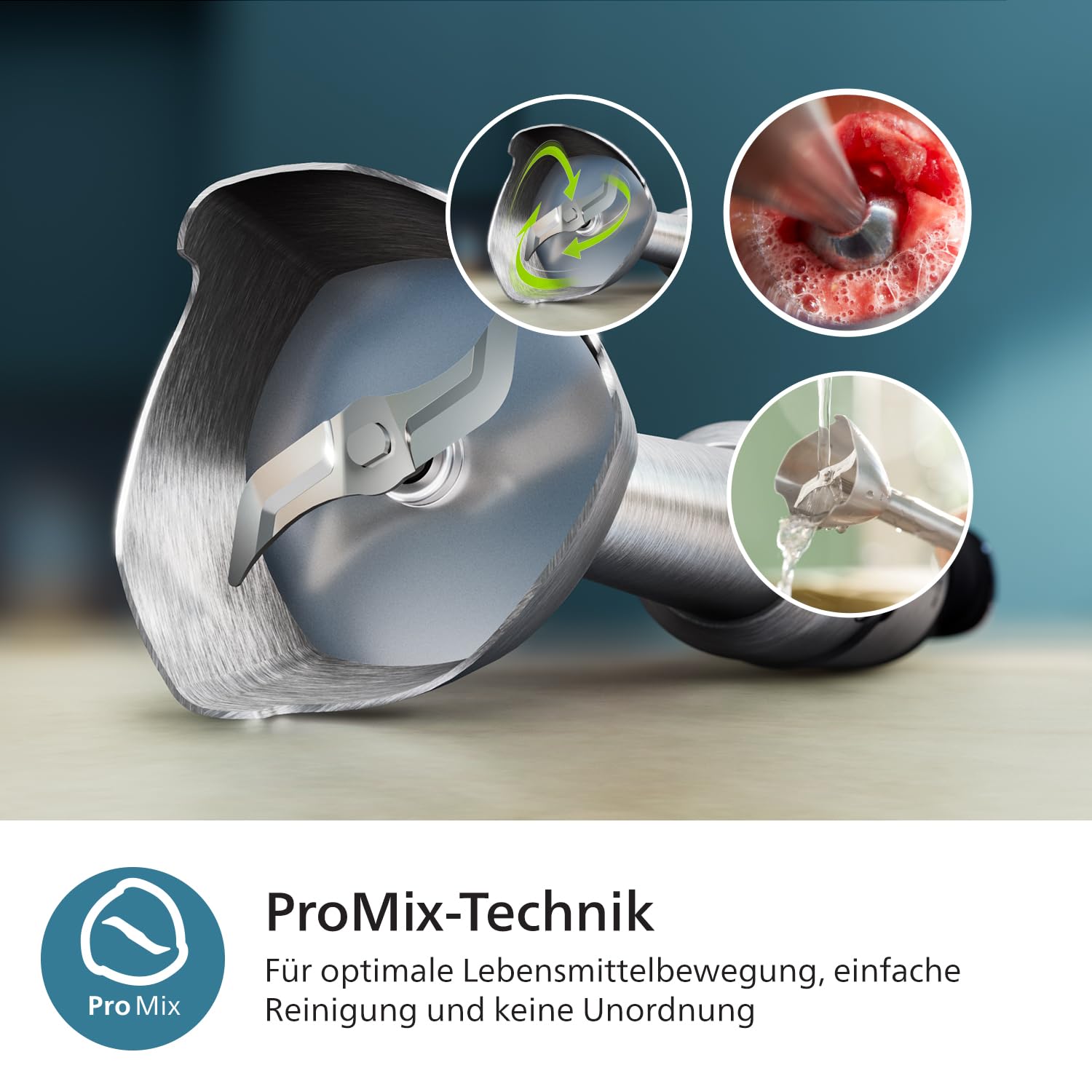 Philips 5000-Serie Stabmixer inkl. Schneebesen, Spiralizer, XL-Zerkleinerer - 1200 W Leistung. ProMix-Technologie. LED-Geschwindigkeitsanzeiger. Stufenlose Geschwindigkeitseinstellung (HR2684/00)