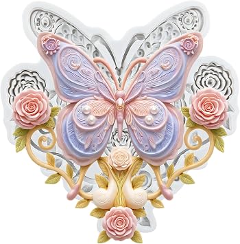 Butterfly Silicone Molds Butterfly Flower Embossed Fondant Mold For Cake Decoration Cupcake Topper Polymer Clay Chocolate Candy Gum Paste