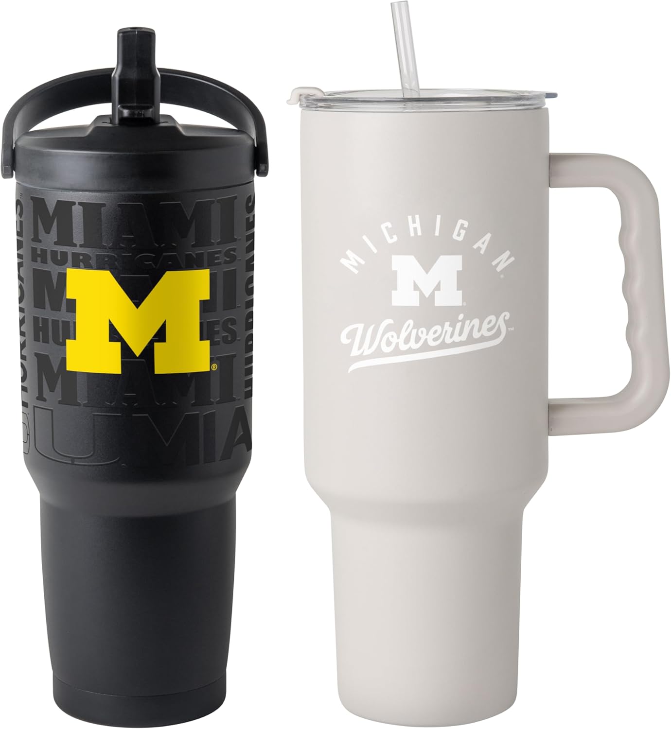 FANMATS NCAA Michigan Wolverines Stainless Steel Tumbler Set — 30 and 40 oz Capacity | Powder-Coat Finish | Tonal Fashion Color