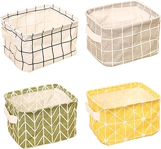 ZhengYue Boîte de Rangement Pliable Lin Tissu Bureau Rangé Stockage