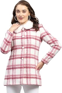 Monte Carlo Womens Check Pink Collar Neck Full Sleeve Coat Price In India