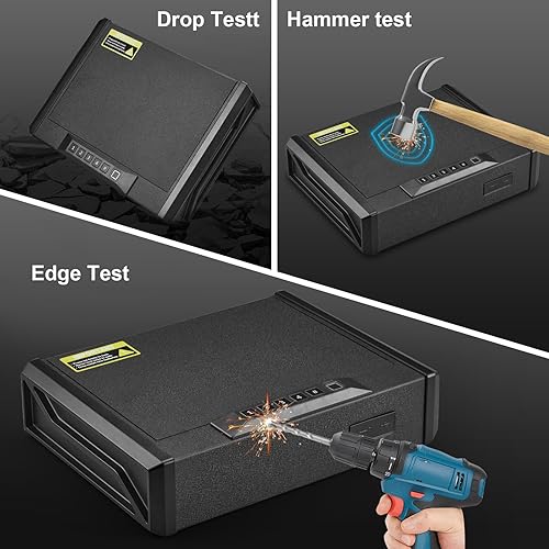 Miniatura 6 de Garvee Caja fuerte para armas, caja fuerte biométrica para armas, segura para armas de mano, 3 maneras de acceso rápido, caja fuerte con bloqueo de