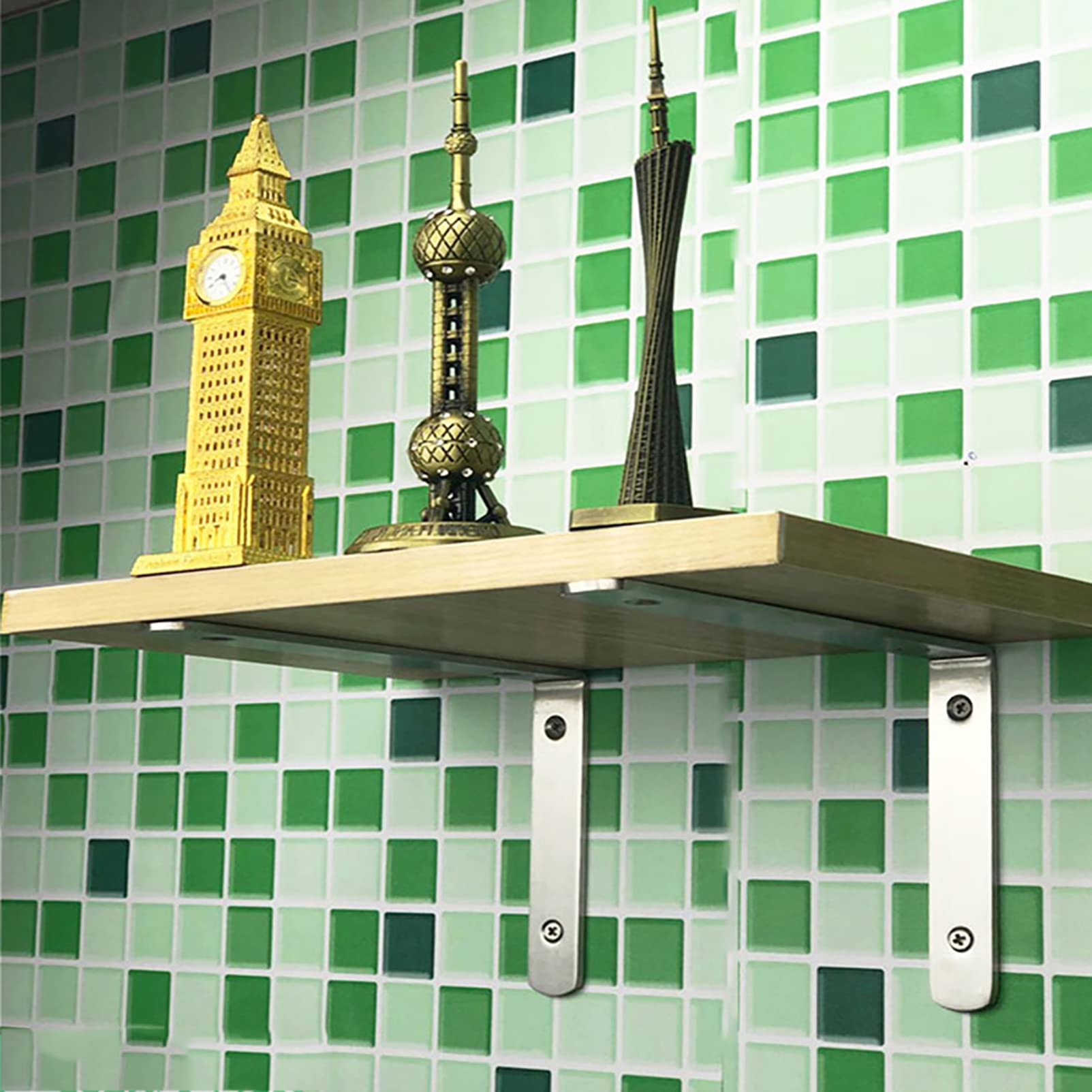 4 Stück Eckverstrebungen, schwimmende Regalhalterung, 15,2 cm L-Klammern für Regale, robuste Metallwandhalterungen, Metallregale, mit Schrauben, für Tischwerkbank, platzsparende DIY-Halterung (150