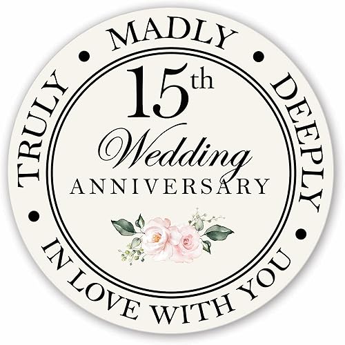 LifeSong Milestones Exclusivo imán redondo de 3 pulgadas impreso digitalmente para aniversario de boda, idea de decoración de cocina familiar