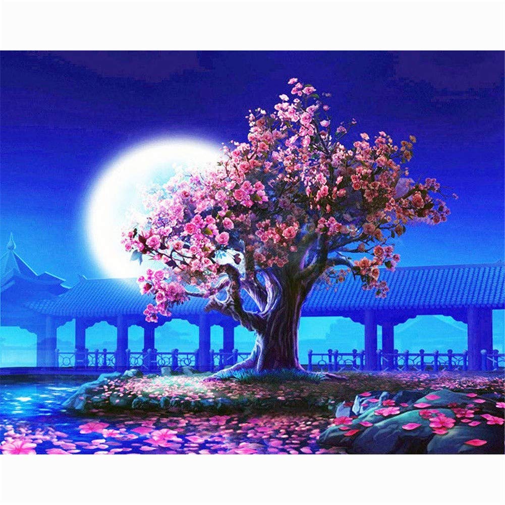Broderie Diamant 5D DIY Fleur avec strass ronds pour grand tableau Diamond Painting 50x70