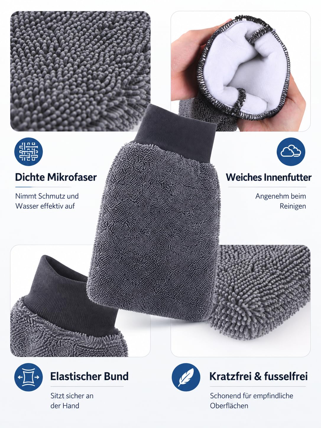 Ultra Wipes Trockenhandschuh aus Mikrofaser，4pcs