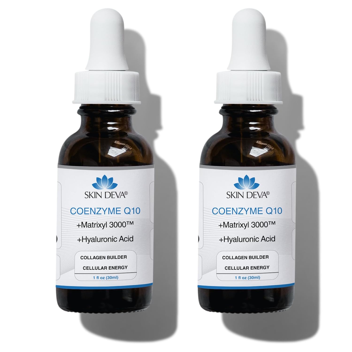 Skin Deva Coenzyme Q10 Serum for Face with Matrixyl 3000 & Hyaluronic Acid - Anti Aging Peptide Facial Serum to Help Improve Appearance of Fine Lines & Wrinkles - For All Skin Types - Pack of 2
