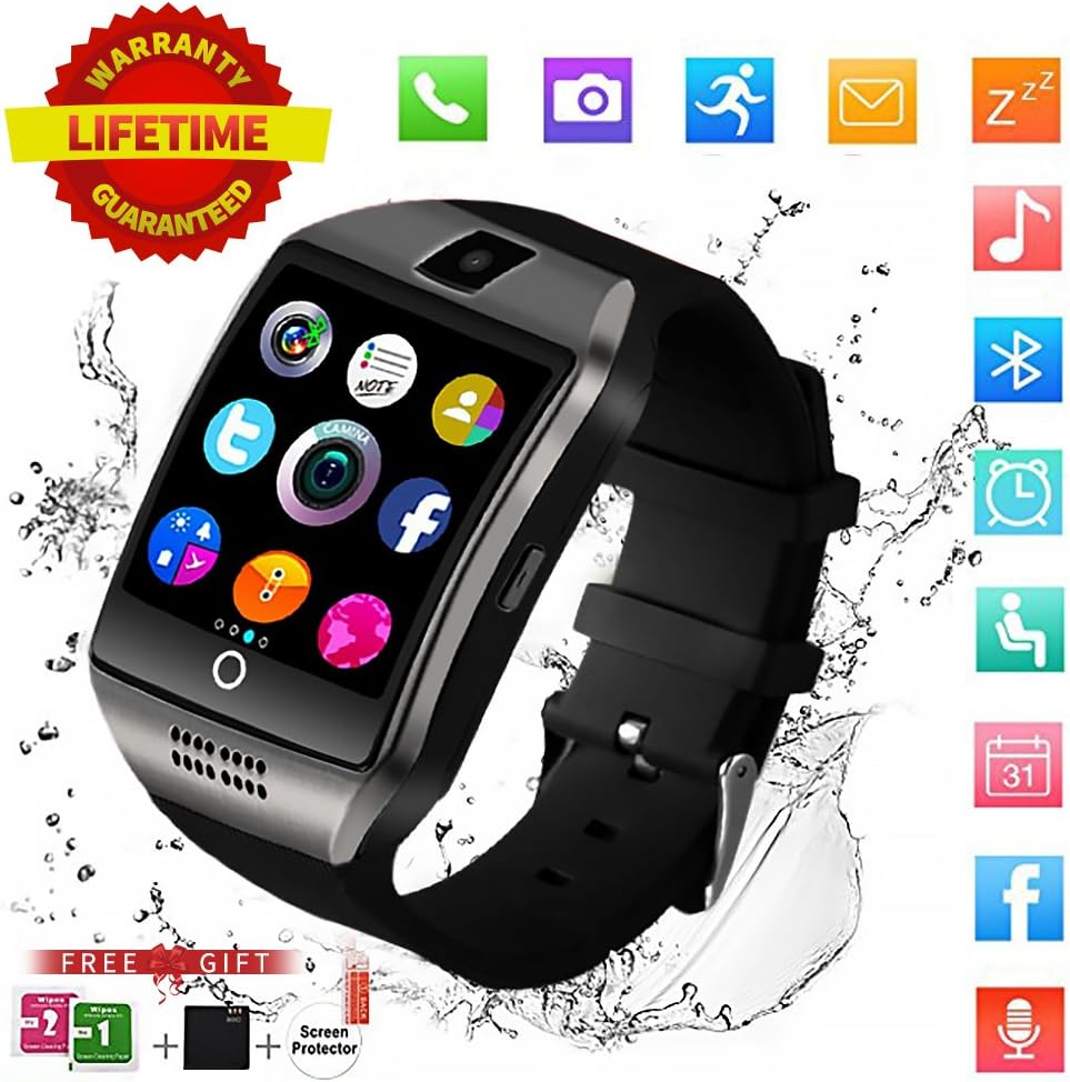 Smart Watch,Bluetooth Smart Watch for Andriod phones, iphone Smartwatch with Camera,Waterpfoof Smart watches,Watch Phone Touchscreen for Android Samsung IOS Iphone X 8 7 6 5 Plus Men Women Youth