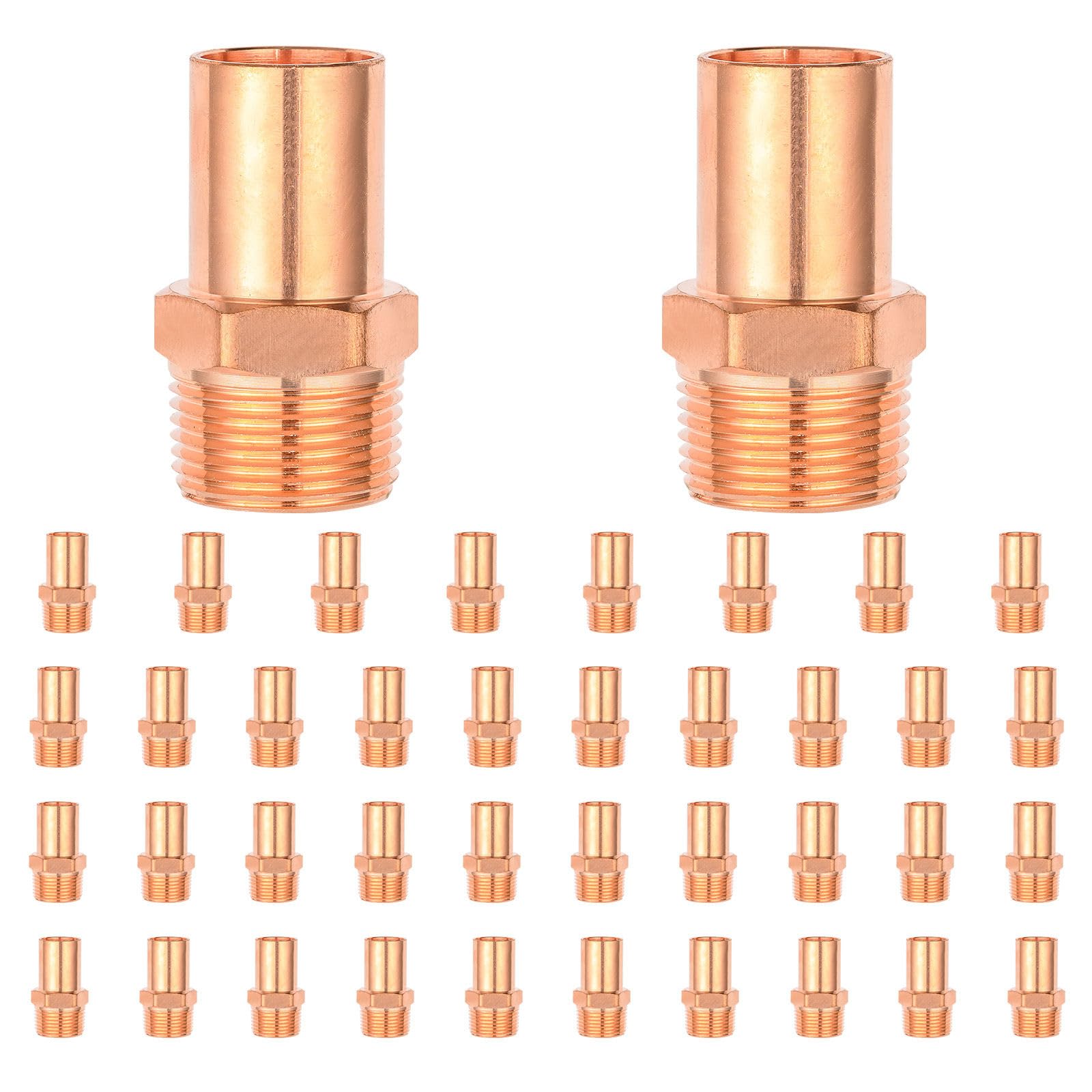 40-PAKOWY ZŁĄCZNIK Copper Press Male Street, 1" FTG x 1" MPT Press Male NPT do instalacji wodno-kanalizacyjnych