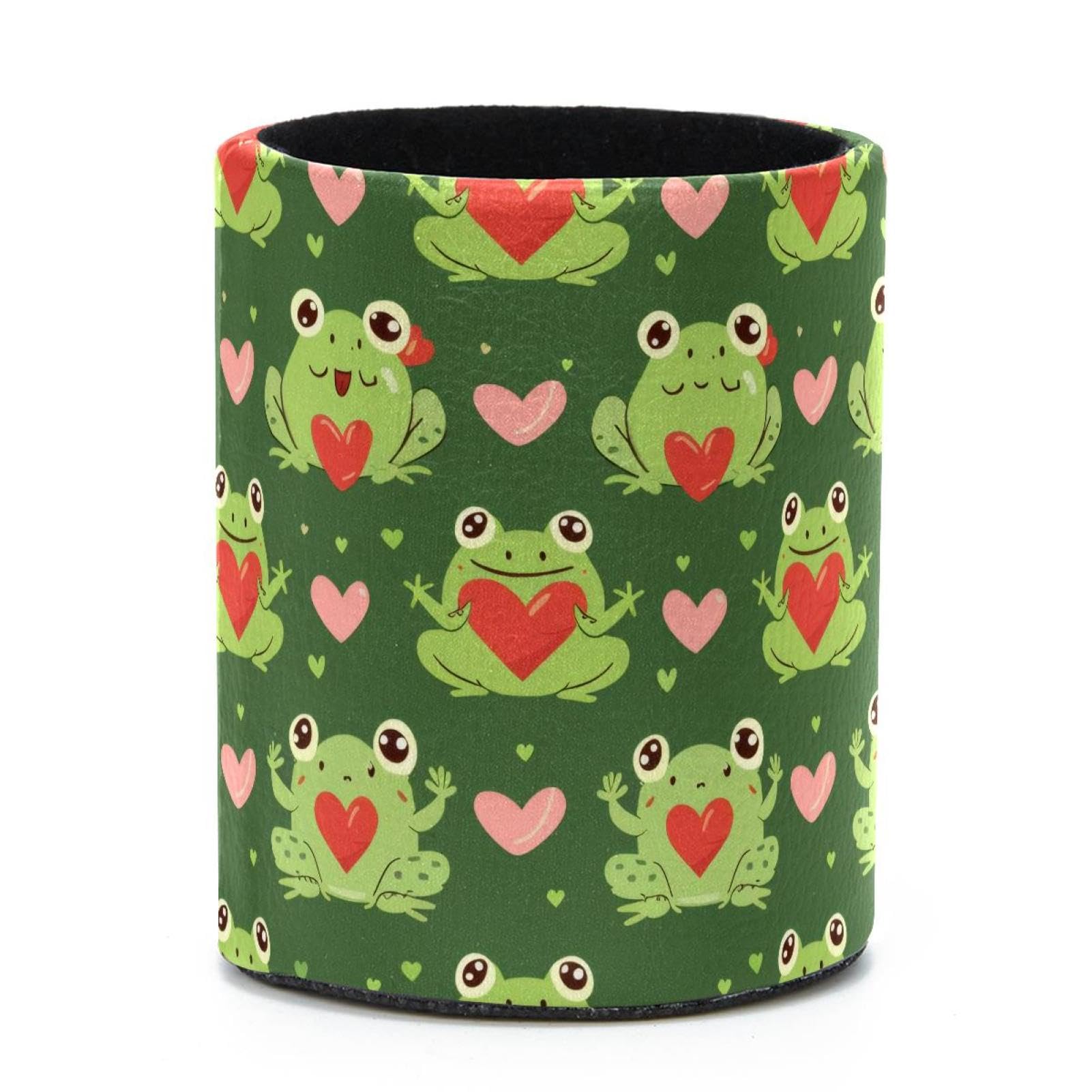 VAPOKF Round Pencil Holders for Desk, Cute Frogs Pen Holders Pen Pot Makeup Brushes Storage Desktop Stationery Supplies Organiser for Home Office
