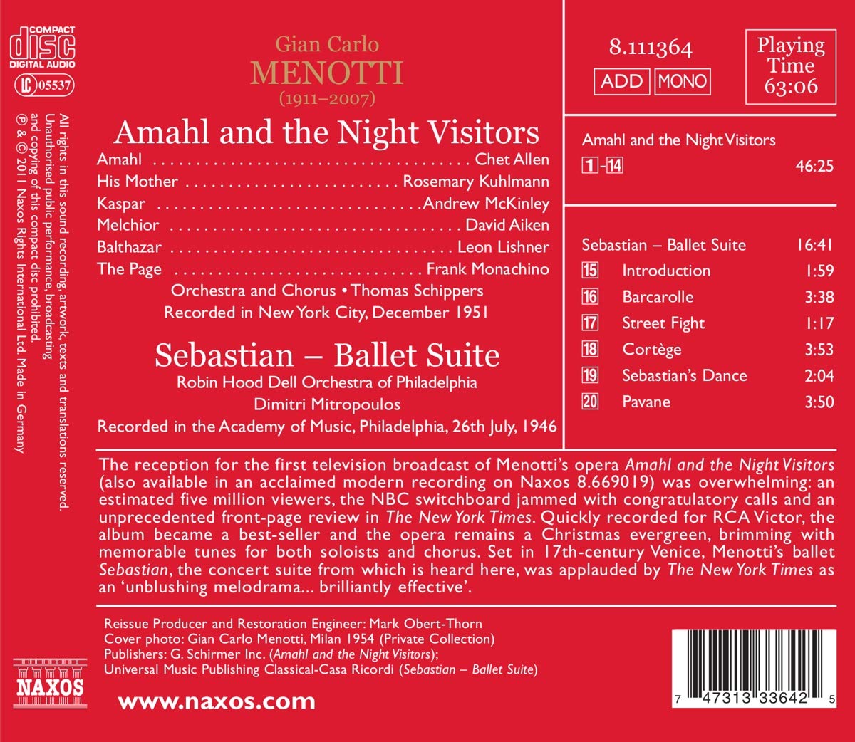 AMAHL & THE NIGHT VISITOR