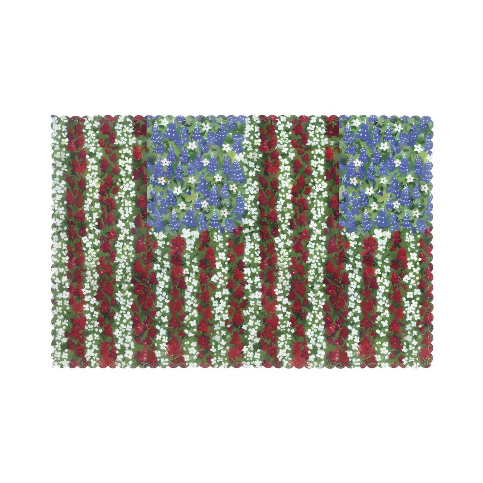 HJFCZH America Patriotic Flower Prints Placemats Set of 6 12x18in – A Great Housewarming Gift for a Warm & Stylish Home