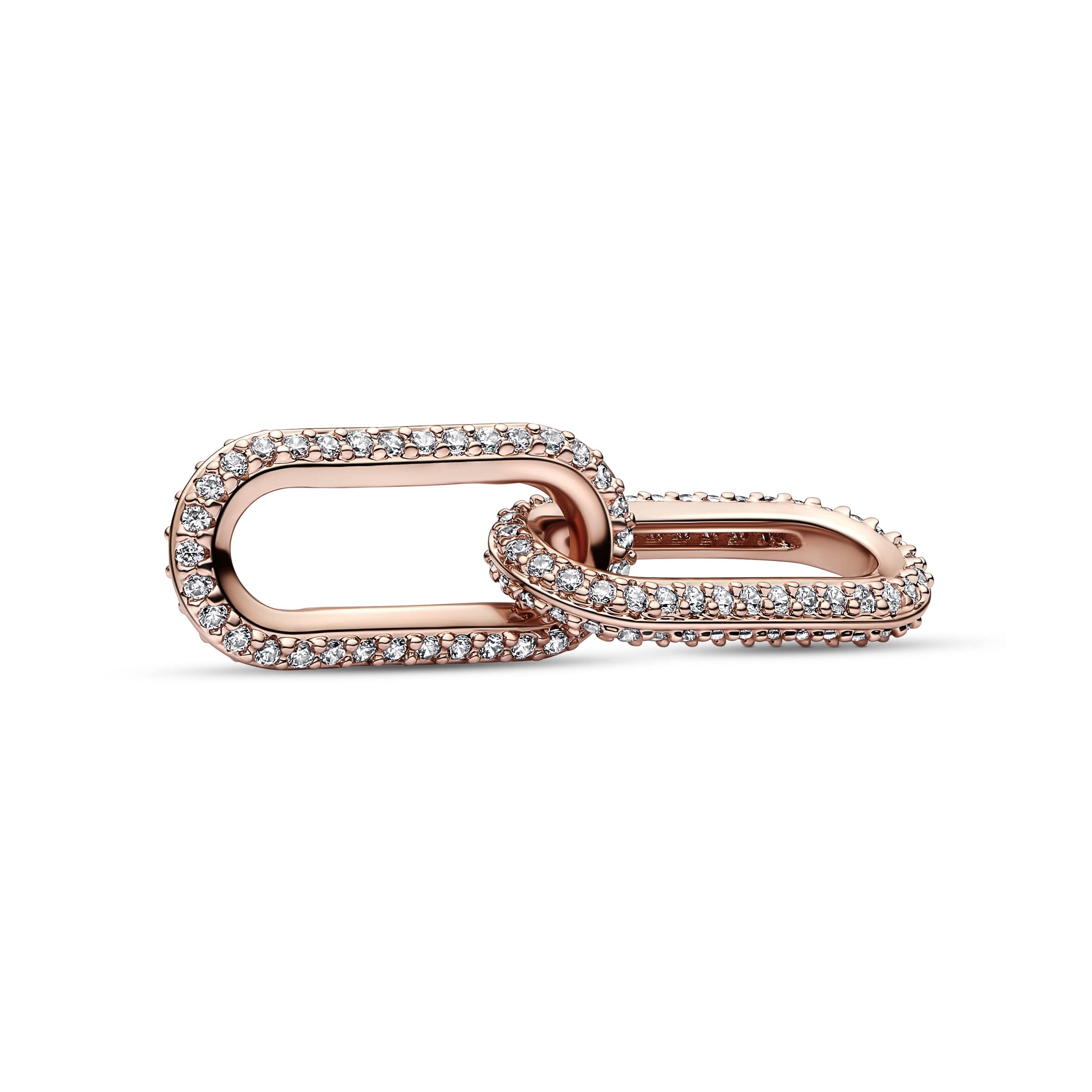 Pandora Me Rose Gold Crystal Styling Double Link Charm