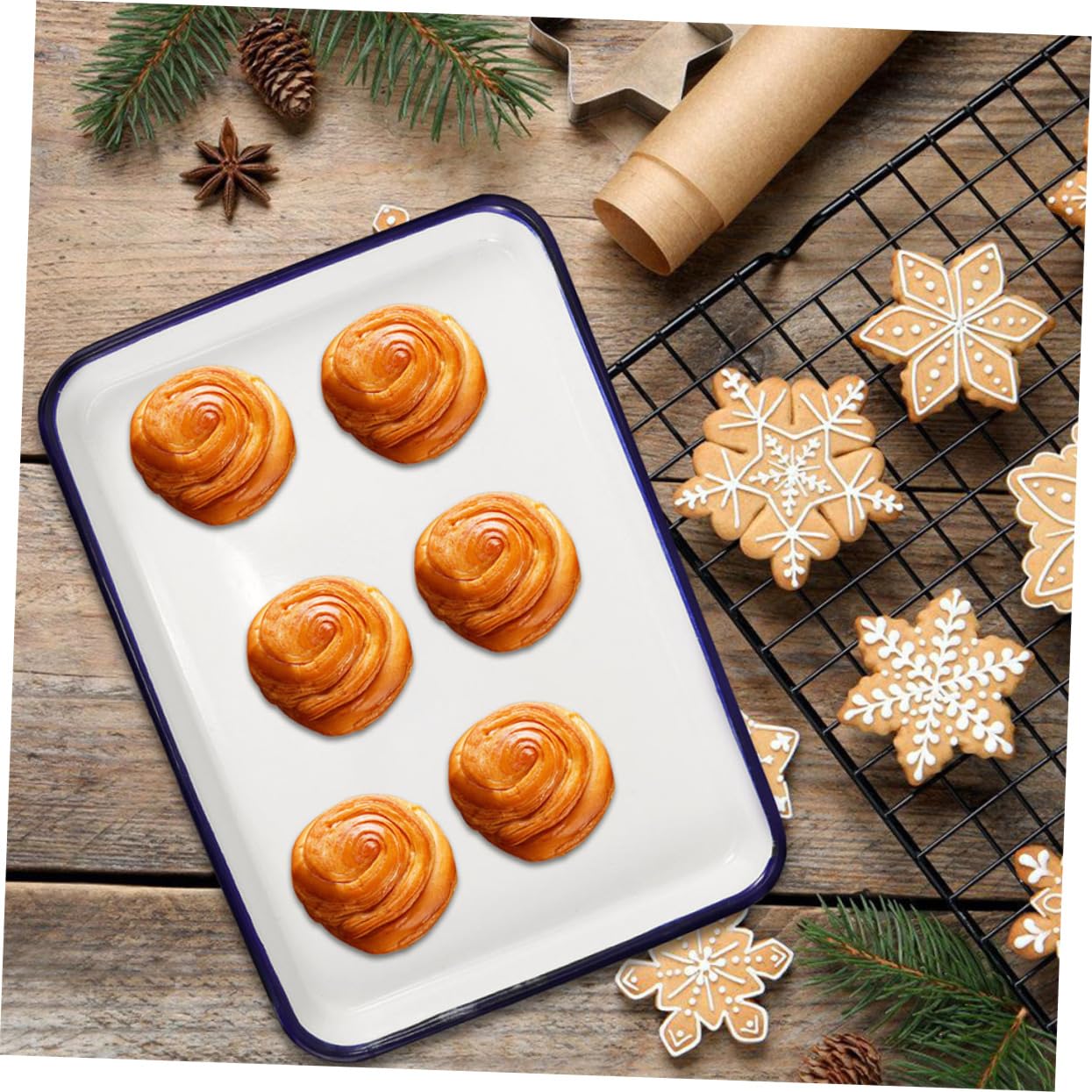 TOPPERFUN Teglia da Forno Smaltata per Cottura al Forno per Torte e Pane Resistente alle Alte Temperature e Facile da Pulire