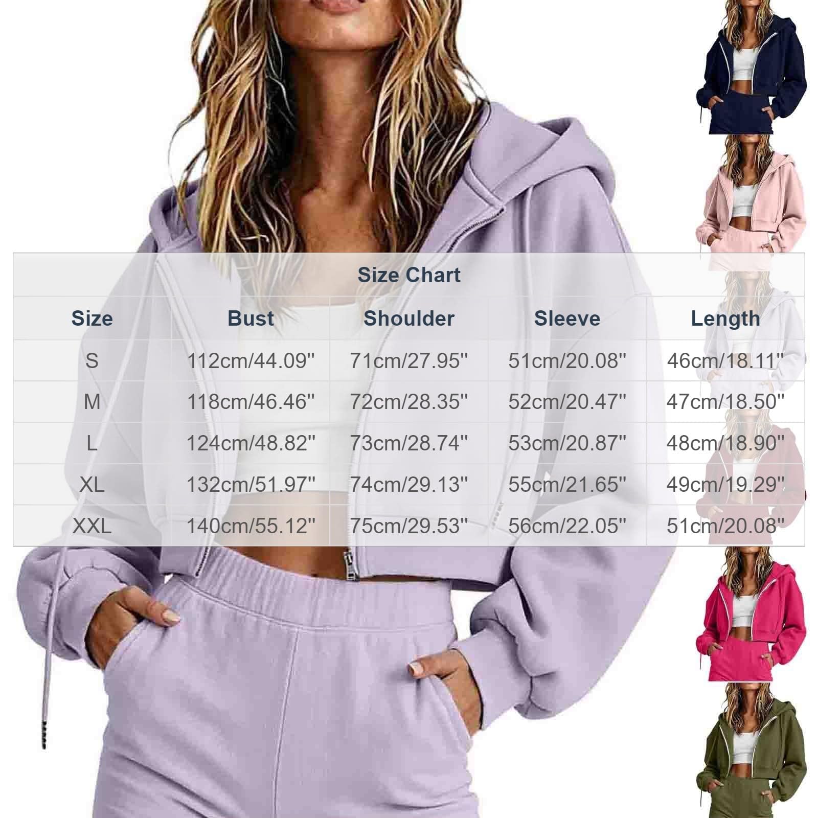 Generisch Sweatjacke Damen Mit Kapuze Sportjacke Damen Kurz Kapuzenjacke