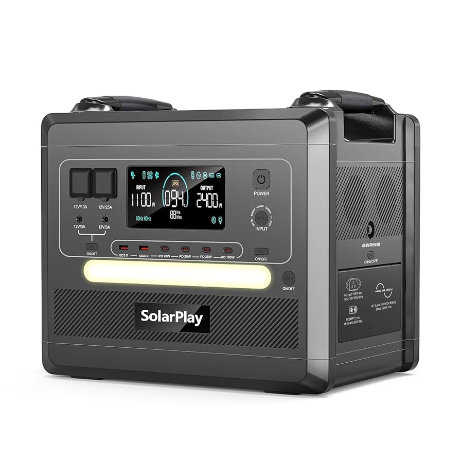 Amazon.co.jp: Solarplay 2400Wリン酸鉄ポータブル電源 大容量