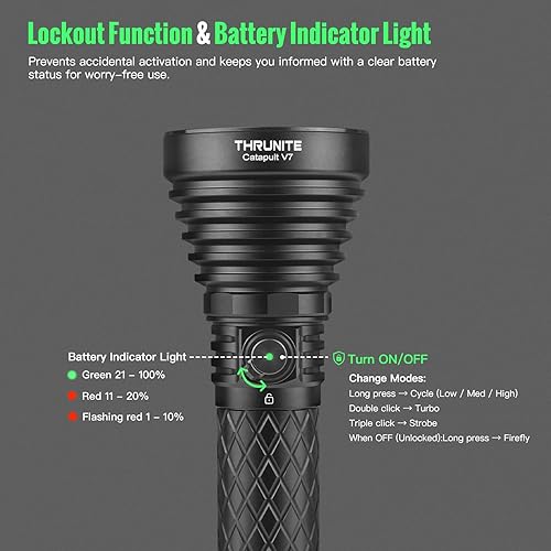Miniatura 5 de ThruNite Catapult V7 - Linterna recargable, 4010 lúmenes de largo alcance (3547 pies), linterna táctica LED, linterna USB-C de alto lúmenes con