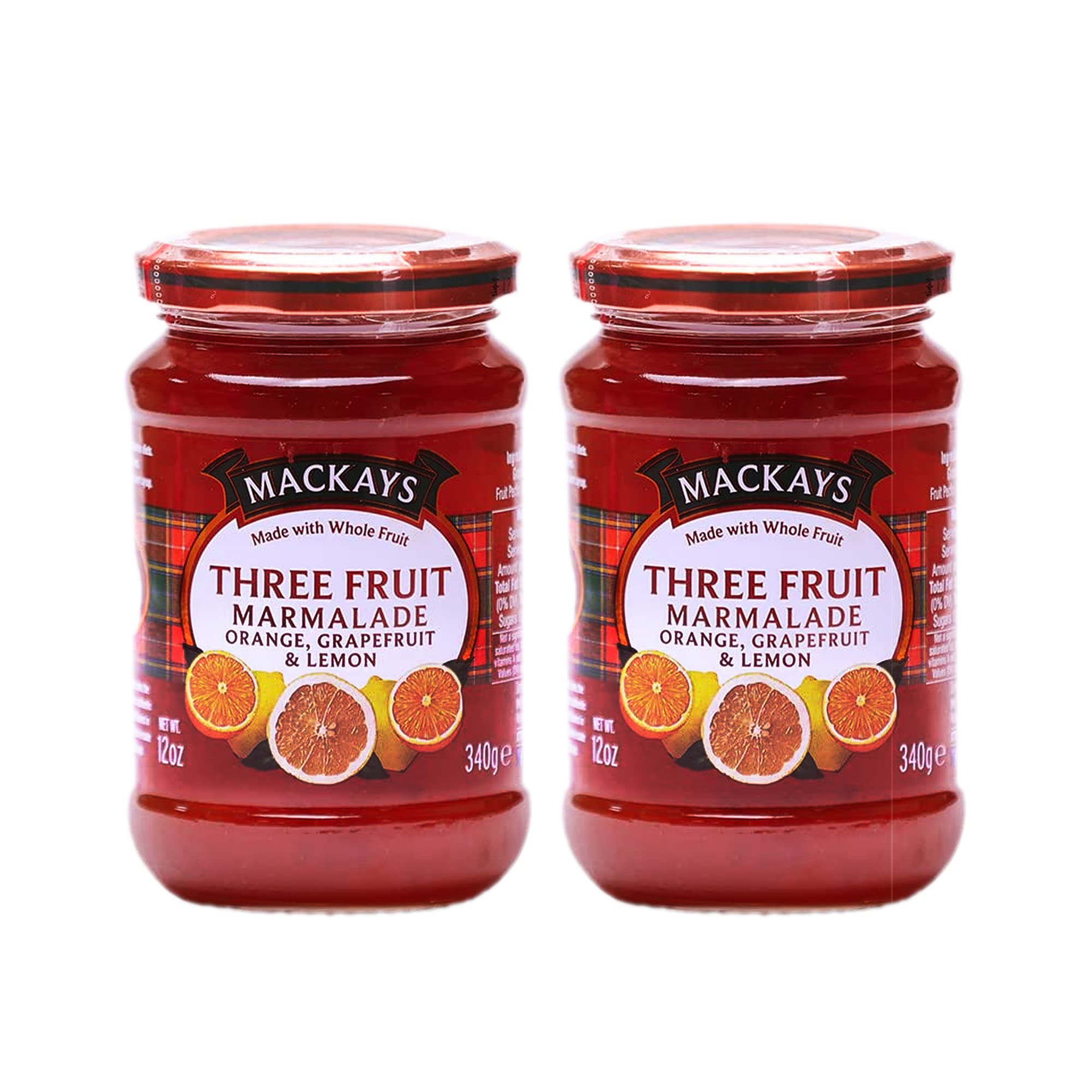 Mackays Three Fruit Marmalade Jam For Bread | Made In Small Batches | Vegan | No Artificial Color And Flavor | Gluten Free | Natural Fruit Jam With Real Fruits - 340g (pack of 2) (B082D6DYM4) Amazon Price History, Amazon Price Tracker