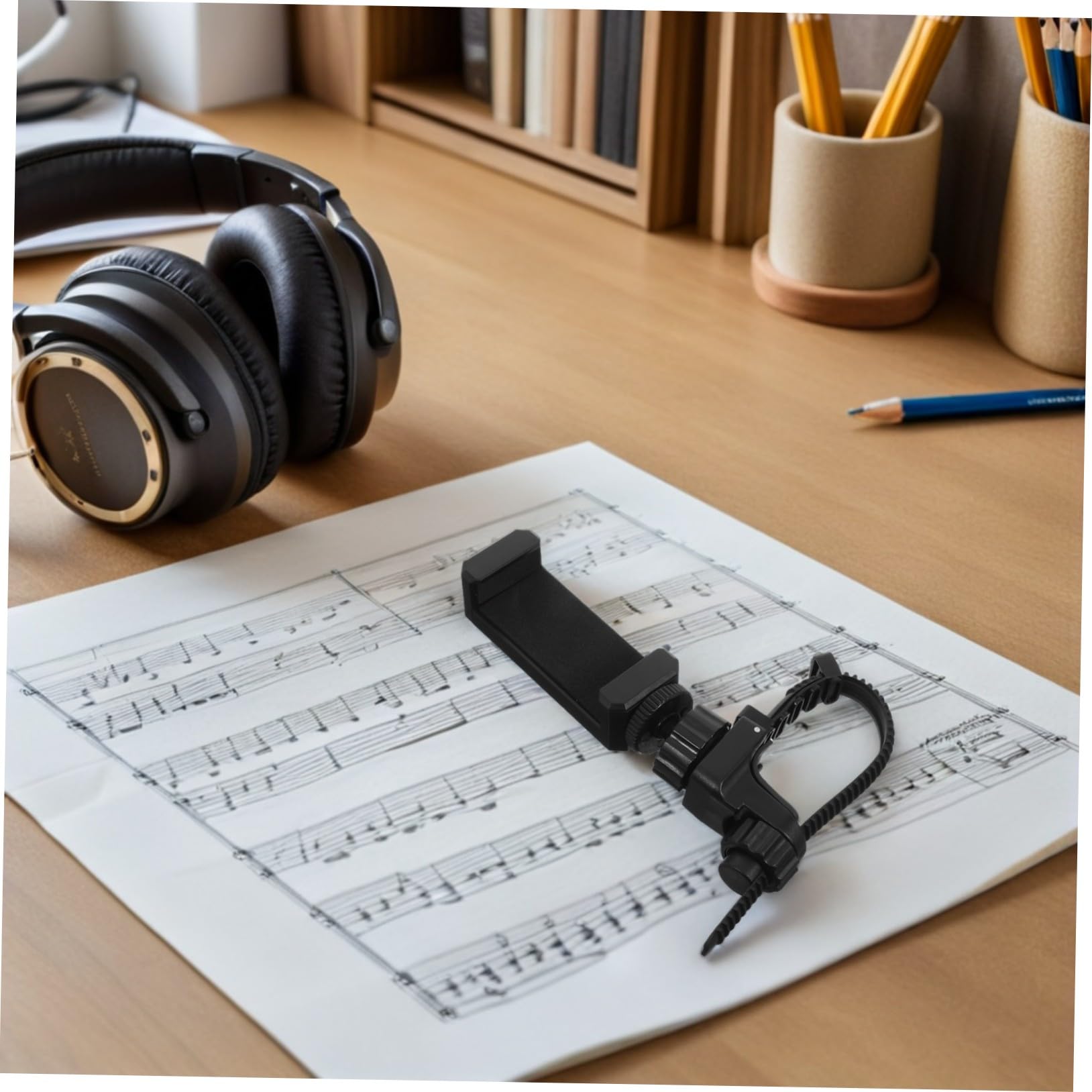 Beaupretty Metall Handyhalter für Trompete und Horn mit Universeller Stabilität Klappbar Schwarz für Proben in Bandräumen und Konzerte
