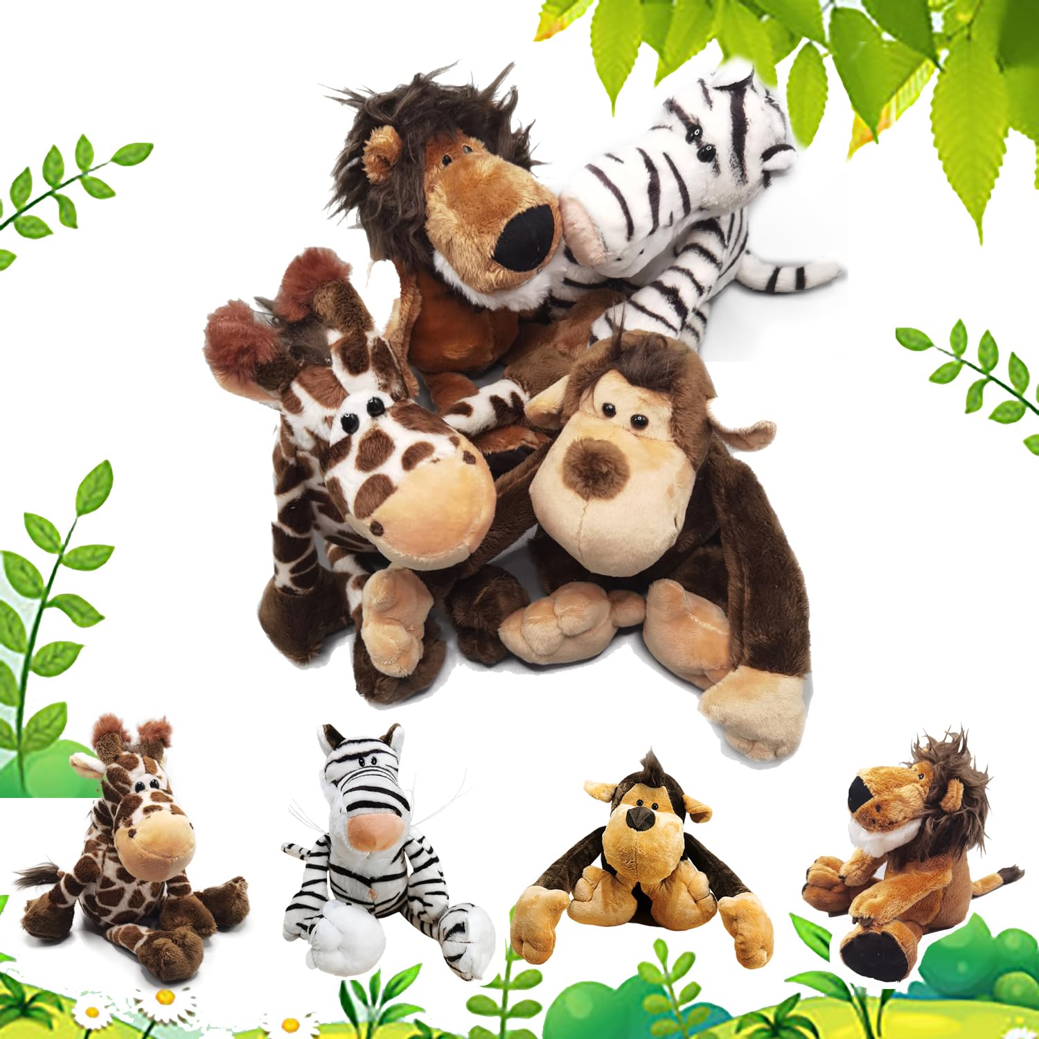 Pieces Cute Plush Stuffed Animals For Kids Safari Stuffed