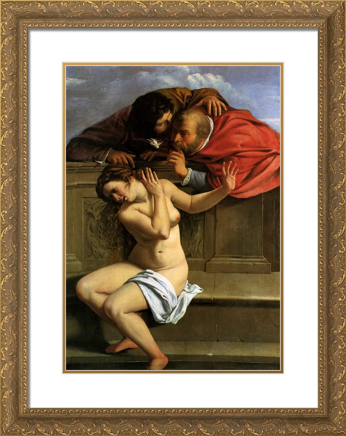 ArtDirect Gentileschi, Artemisia 19x24 Gold Ornate Framed Art Print with Double Matting Titled: Susanna and the Elders lll