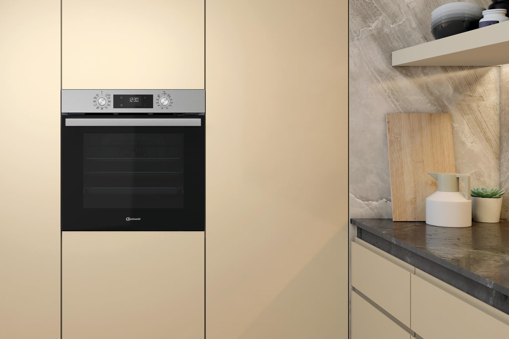 Bauknecht BBA285HU1I Einbau-Backofen 60 cm 71 l Heißluftbackofen PowerHeißluft Maxi Cooking Pizzafunktion Schwarz