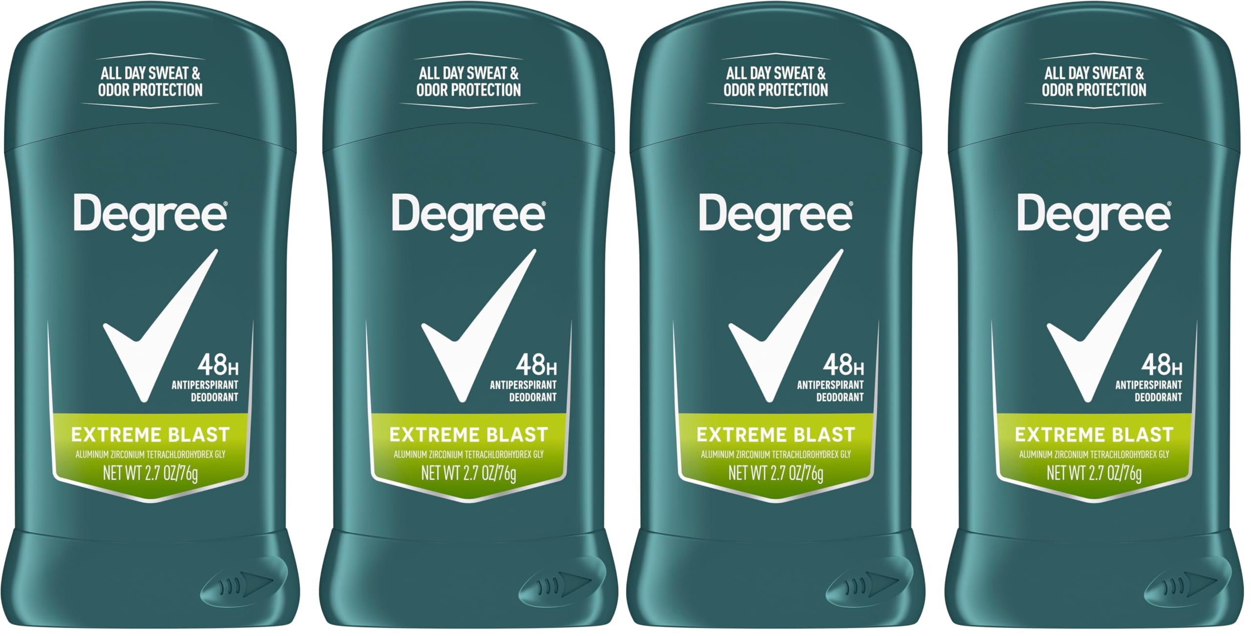 Degree Men Original Protection Antiperspirant Deodorant Extreme Blast 48-Hour Sweat and Odor Protection Antiperspirant For Men 2.7 oz (Pack of 4)