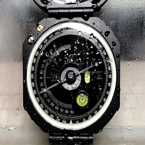 Miniatura 7 de CXDTBH Brújula geológica profesional de mano, ligera, para supervivencia al aire libre, brújula militar para medir la distancia de pendiente (color