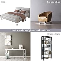 Vista 3 de Elevadores de cama de 3 pulgadas, elevadores de muebles de cama resistentes, elevadores de 1,500 libras para sofá y mesa, juego de 4, color blanco