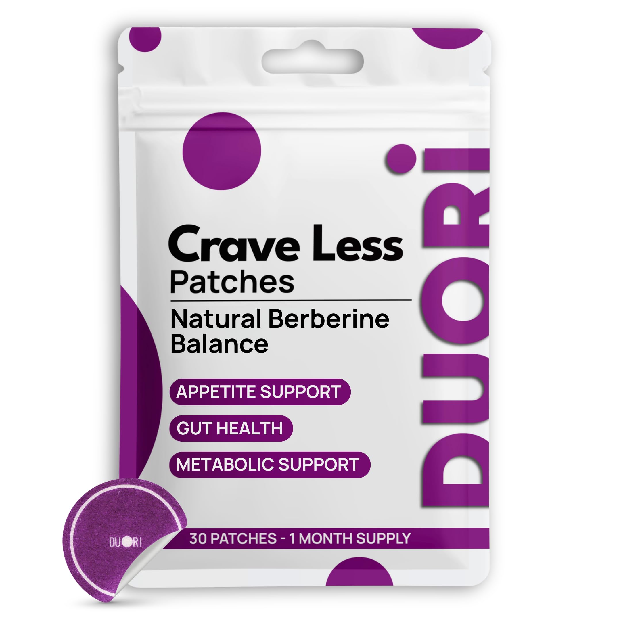 Berberine Patches with Ginger Root - Citrus Bergamot - Chromium - Vegan & Natural - 30 Patch (30 Count (Pack of 1))