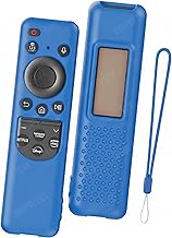 SHOPOFLUX Silicone TV Remote Cover Compatible with Samsung Smart TV - Protective Open Key Case with Lanyard (Blue)