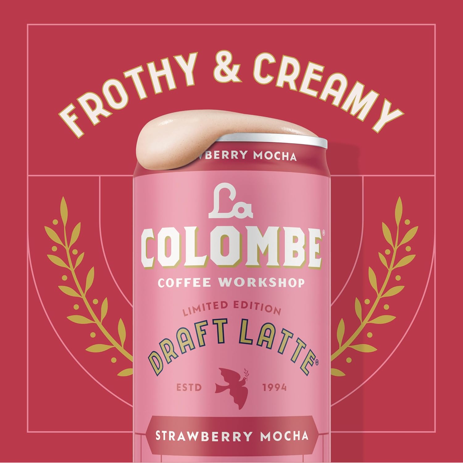 La Colombe Coffee, Strawberry Mocha Cold Brew Draft Latte, 11 fl oz Cans (Pack of 12)