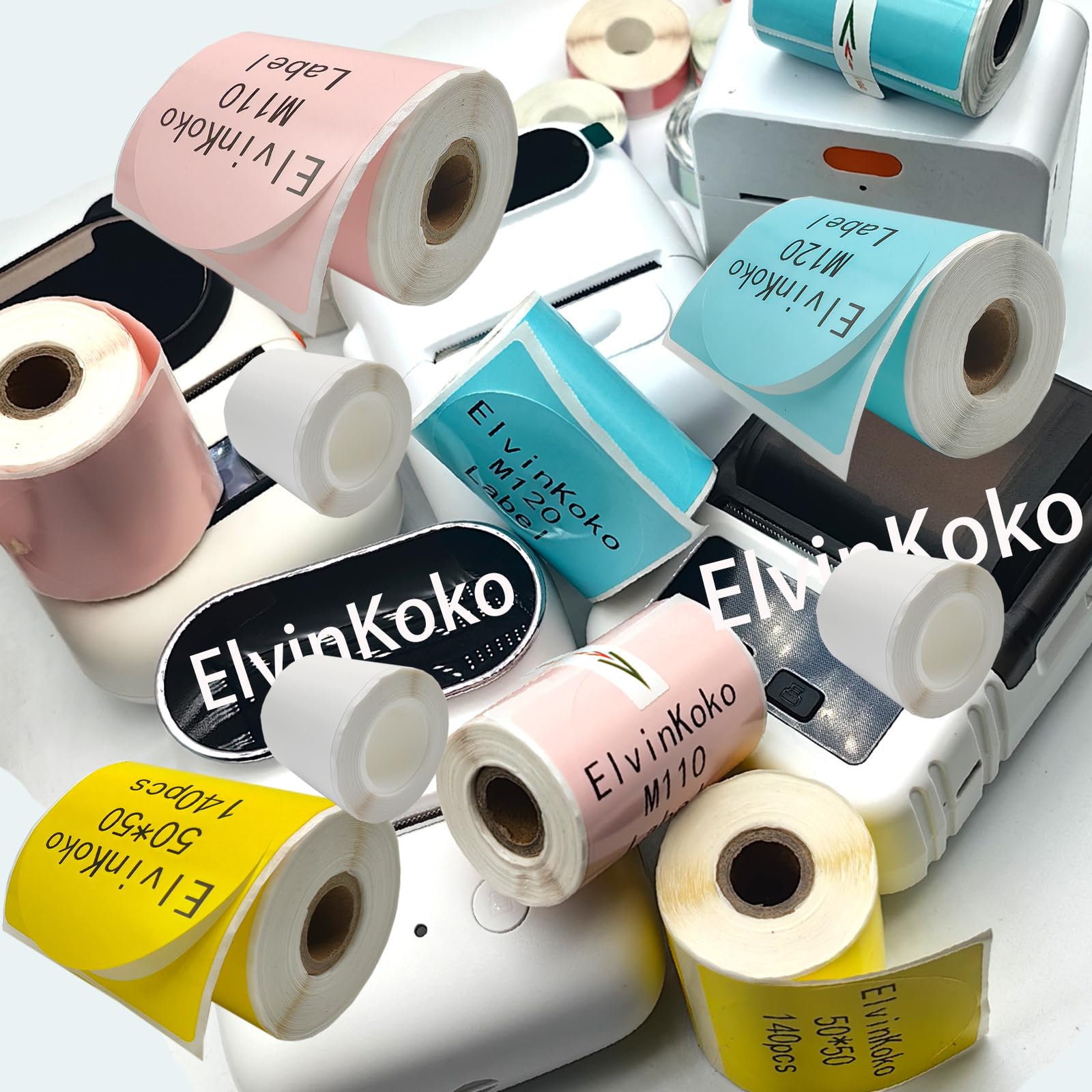 8 rollos de etiquetas térmicas M110 para papeles de etiquetas M221/M220/M120/M200 de 1.57 x 1.18 pulgadas, 230 etiquetas/rollo de etiquetas impermeables P50 40 x 30