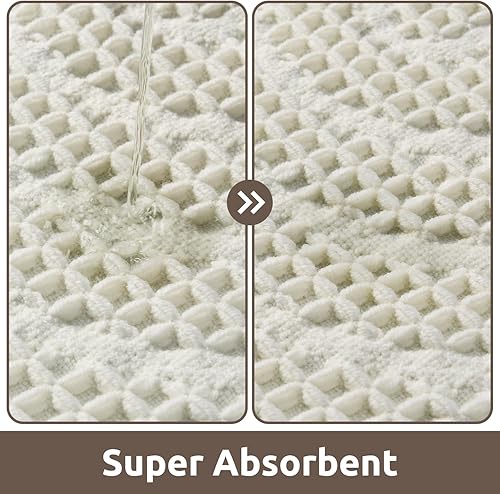Miniatura 11 de AMOAMI Alfombra de baño Waffle, alfombras de baño súper absorbentes para el baño, alfombras de baño lavables a máquina sin deslizamiento, alfombras