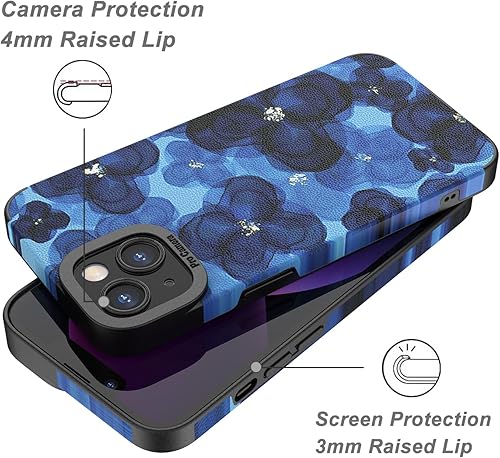 Miniatura 4 de Compatible con iPhone 13 - Funda de silicona con diseño de ondas para mujeres y niñas, funda de silicona de TPU suave antigolpes, diseño de flores,