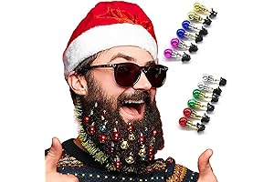 Saterkali 12Pcs Christmas Beard Lights Festive Clips