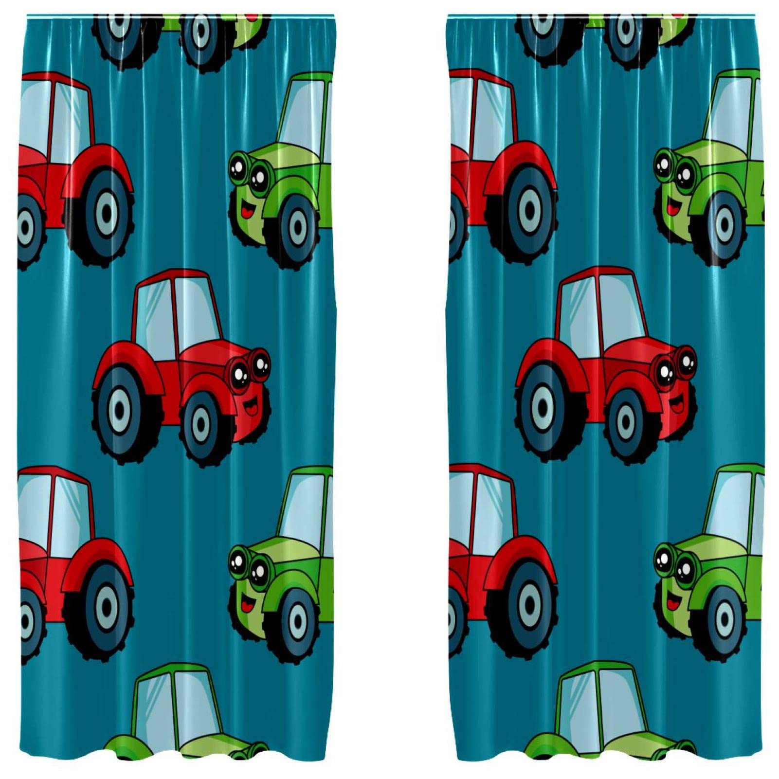 Cortinas de panel ligeras de tractor auto de 55 x 84 pulgadas con bolsillo de barra juego de 2