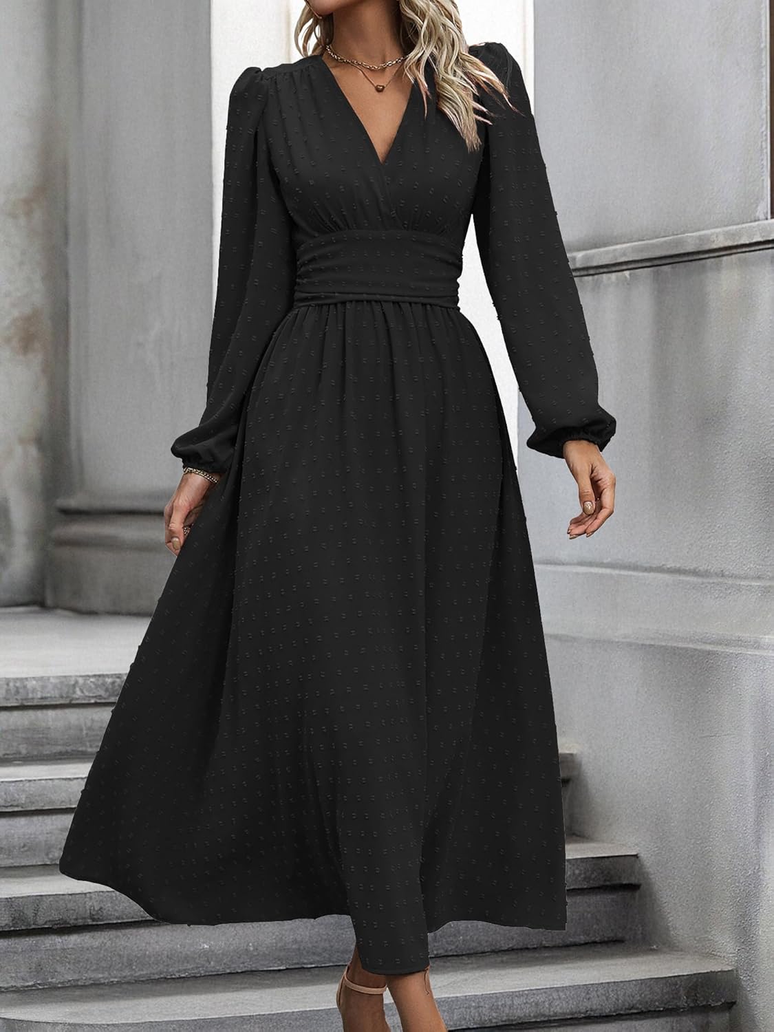 Womens Long Sleeve Dresses Maxi Wedding Guest Dresses - Image 2
