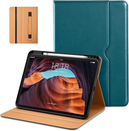 Miniatura 20 de DTTO Funda para iPad (A16) de 11ª generación de 11 pulgadas 2025, funda para iPad de 10.9 pulgadas 2022, funda de cuero prémium con soporte para Rojo