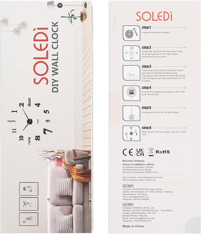 SOLEDI 3D falióra matrica szett DIY dekoráció otthonhoz irodához