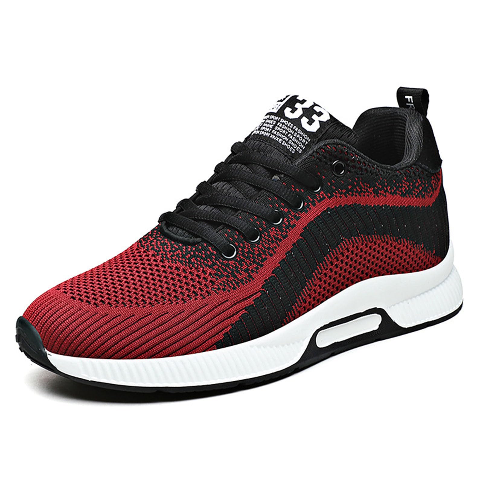 Zapatillas elevadoras para hombre de 10 cm de malla, zapatillas de cuña con cordones, tenis de deporte de malla calada, zapatillas suela gruesa flexible con bandas de punto | caminar, running ligero