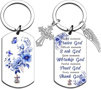 isiyu Christian Gifts for Women Religious Gifts for Men Spiritual Keychain Bible Verse Accessory for Everyday Carry Bag Decoration Faith Inspired Keychain