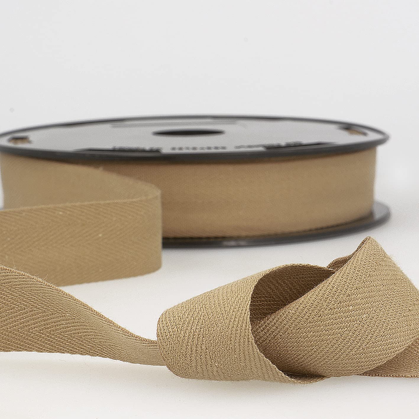 Taupe Beige 10m 100% Cotton Twill Tape - Soft Flexible Tape for Binding, Edging, Bunting, Aprons & Crafts - 11mm Wide - Packaged Length, No Joins - Giddy Square — image 1