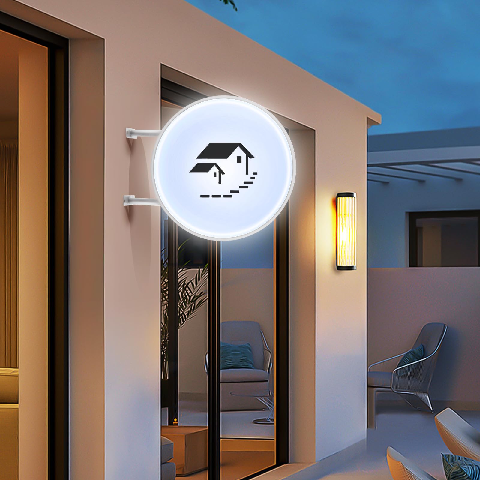 Caja de luz LED, redonda de doble cara, letrero de neón IP65, resistente al agua, letrero para la nariz, cartel luminoso, para restaurantes, comidas, tiendas, 50 cm
