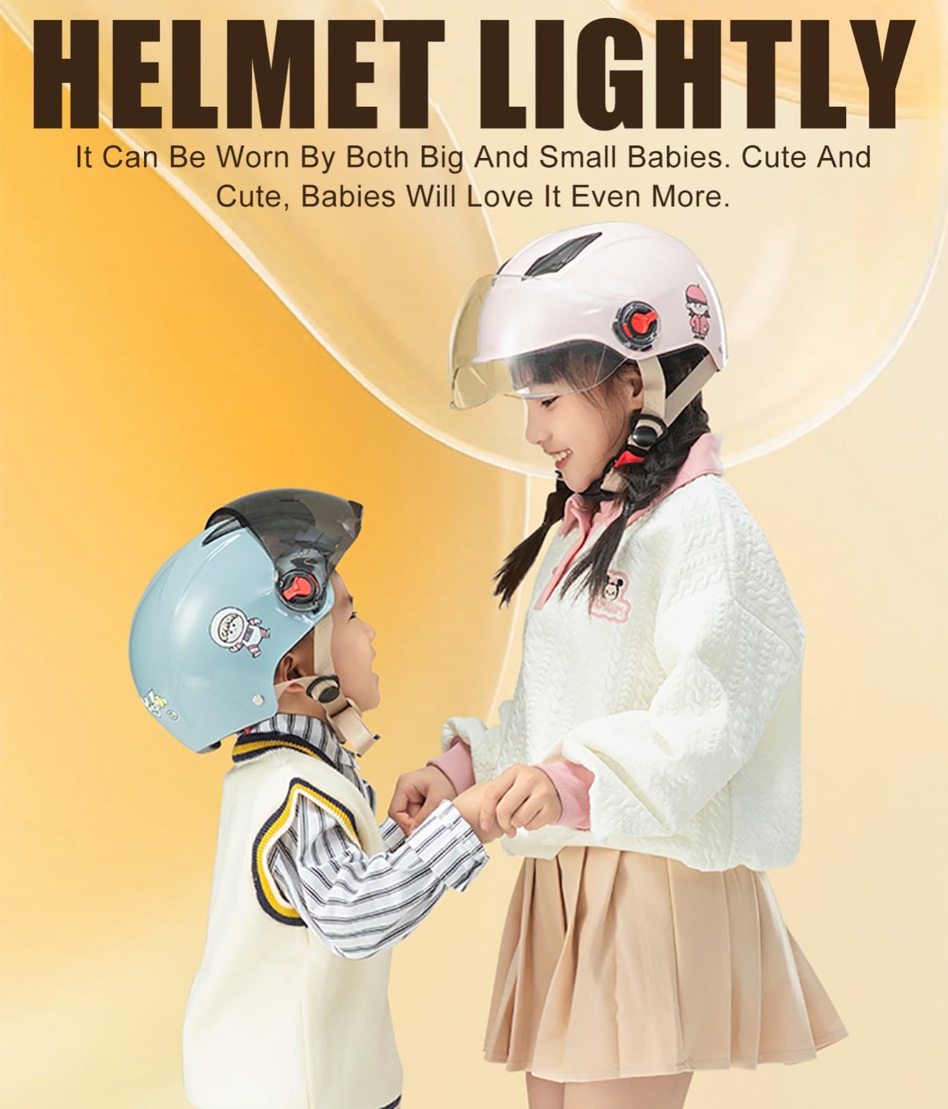Otwarty kask motocyklowy dla małych dzieci z certyfikatem ECE z wizjerem, fajny kask retro 3/4 dziewczyna, kask skuter Vespa Cruiser