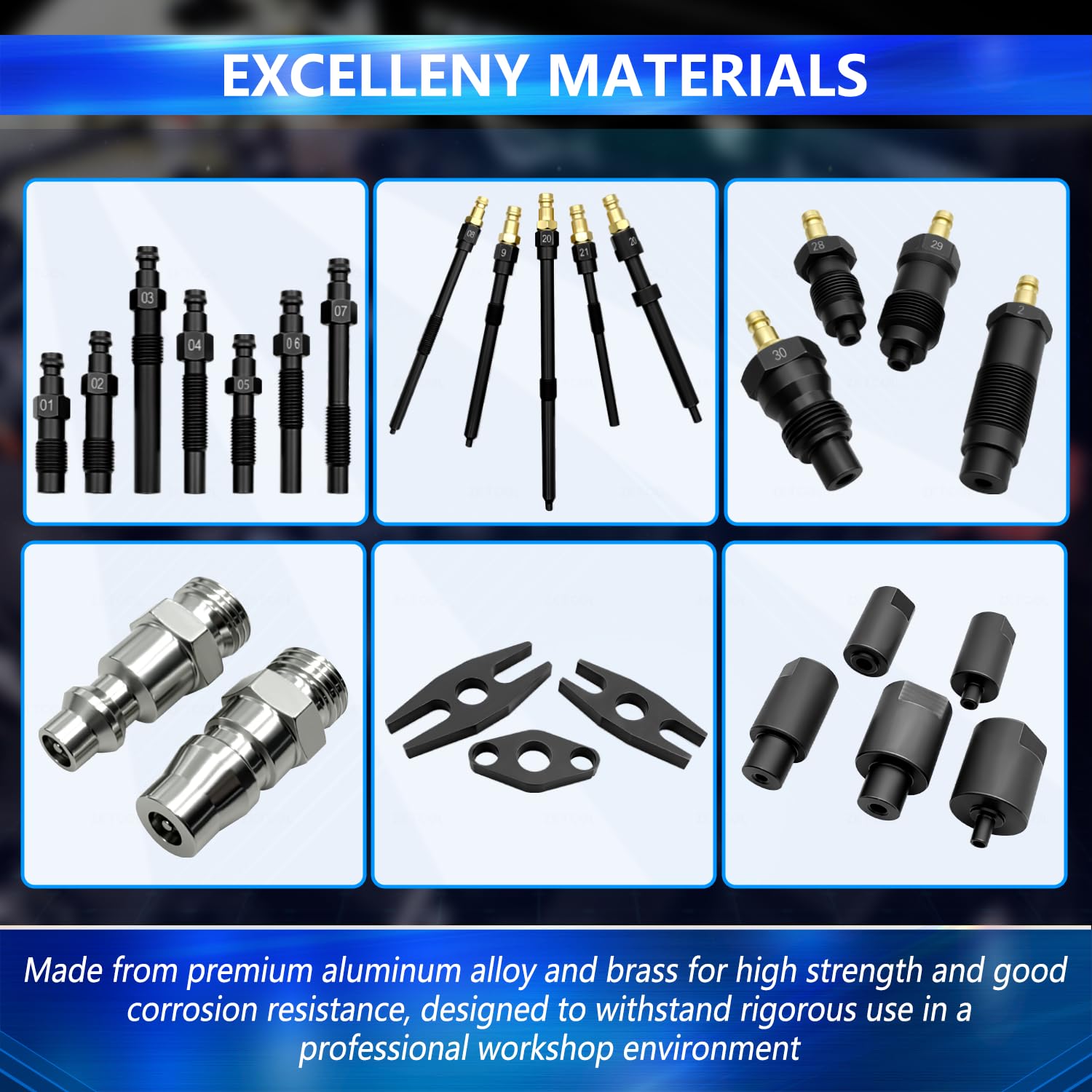 ZKTOOL 46PCS Compression and Leakage Test Kit Petrol & Diesel Dual Gauge Engine Compression Tester Kit Automotive Cylinder Leak Down Tester Kit for HDI, TDCi, Pumpe Duse Engine，0-725PIS