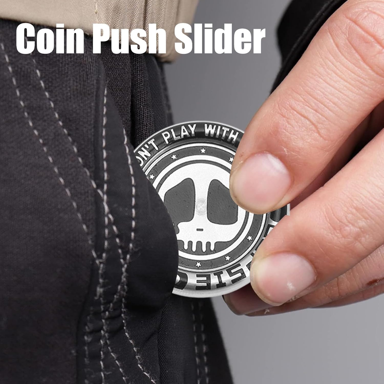 TOPINCN Fingertip Toy, Metal Rolling Bearing Magnetic Slider, Poker Fidget Slider Fidget Toy Adults Poker Push Card Metal Magnet Pusher Finger Hand Rotation for Comes with Leather Bag,