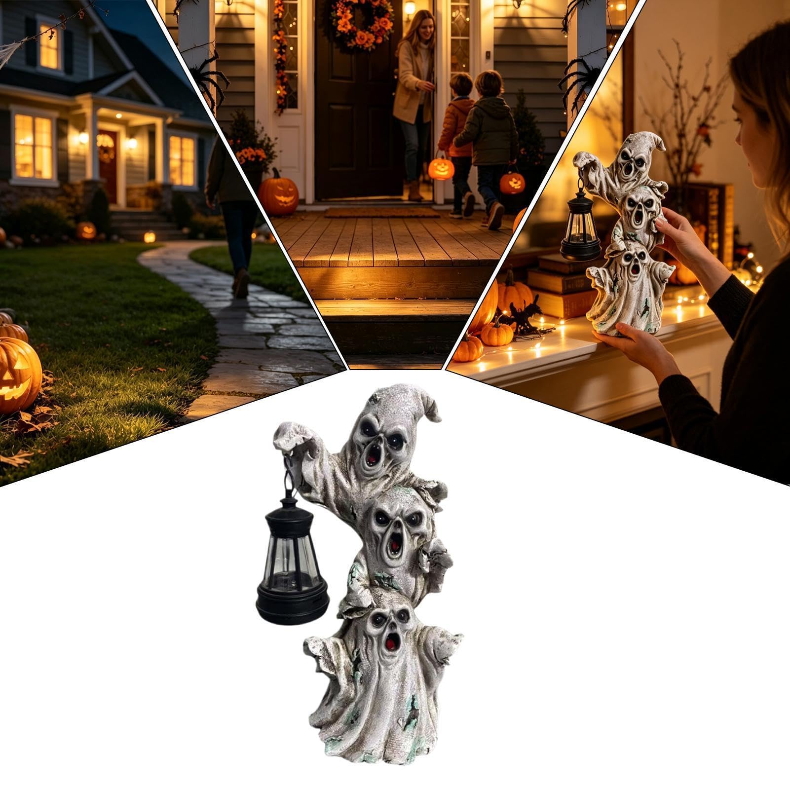 Solar Ghost da Percorso Carina Decorazione Artistica Luminosa di Halloween